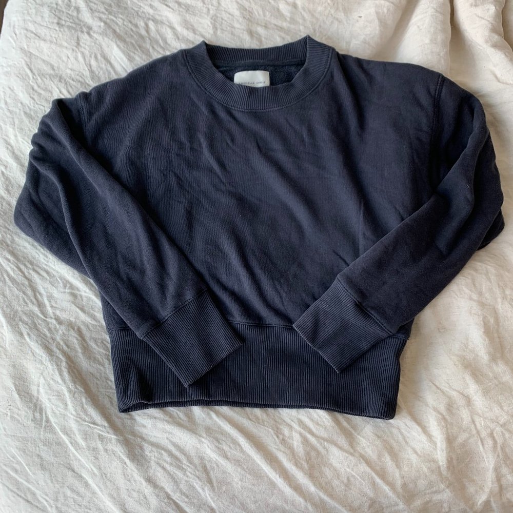 American Eagle Cropped Crew Neck Sweatshirt